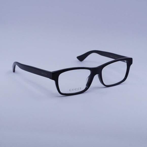Gucci GG0006OA 001 Eyeglasses Black 55mm Rectangle Frame - Picture 1 of 10